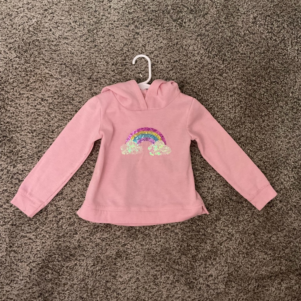 Toddler girls pink rainbow hoodie